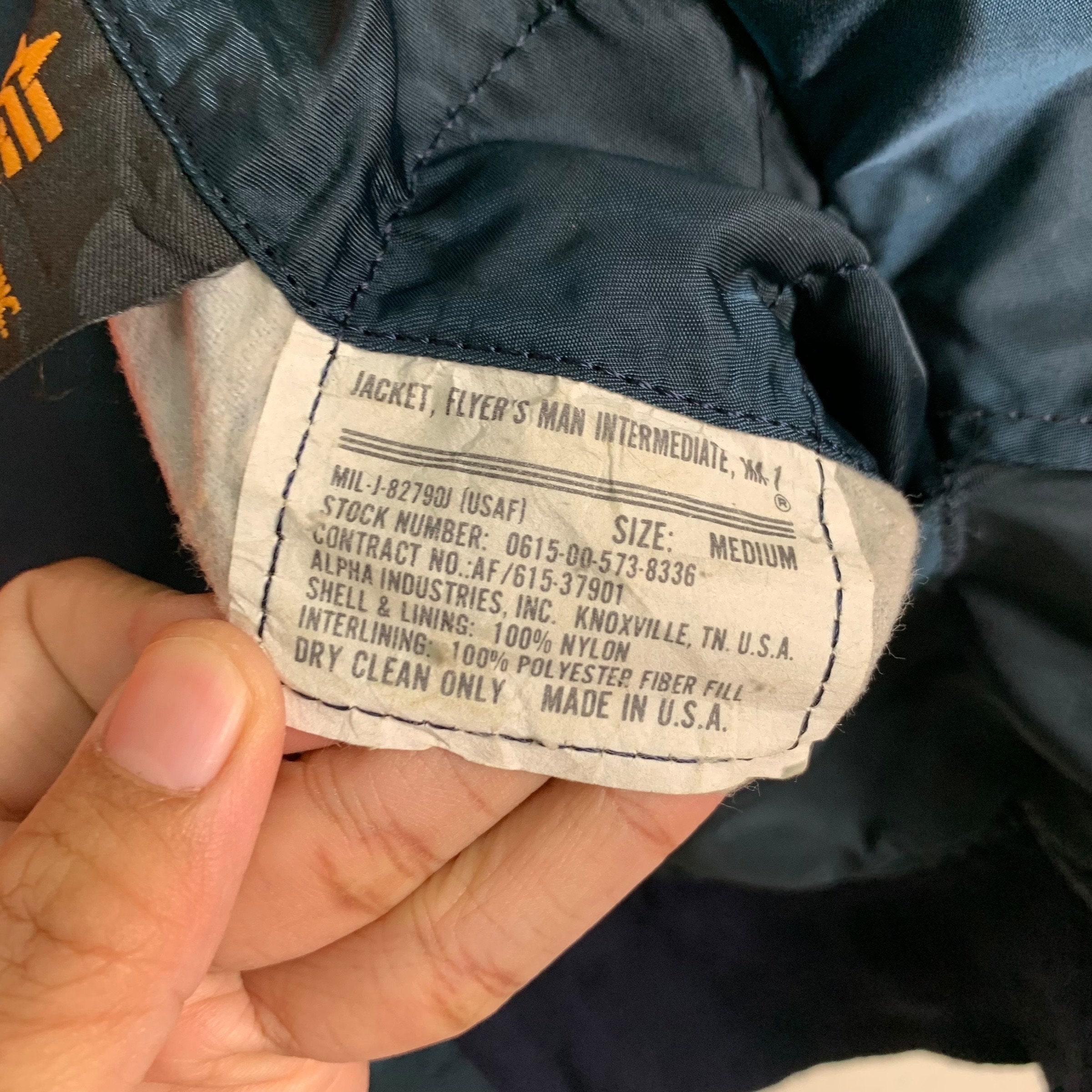 Vintage Alpha Industries Made in Usa Ma 1 Flight Jacket Size