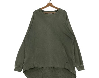 Vintage GRAMICCI Embroidery Small Logo Pullover Sweater Size M Olive Green #0717-C33