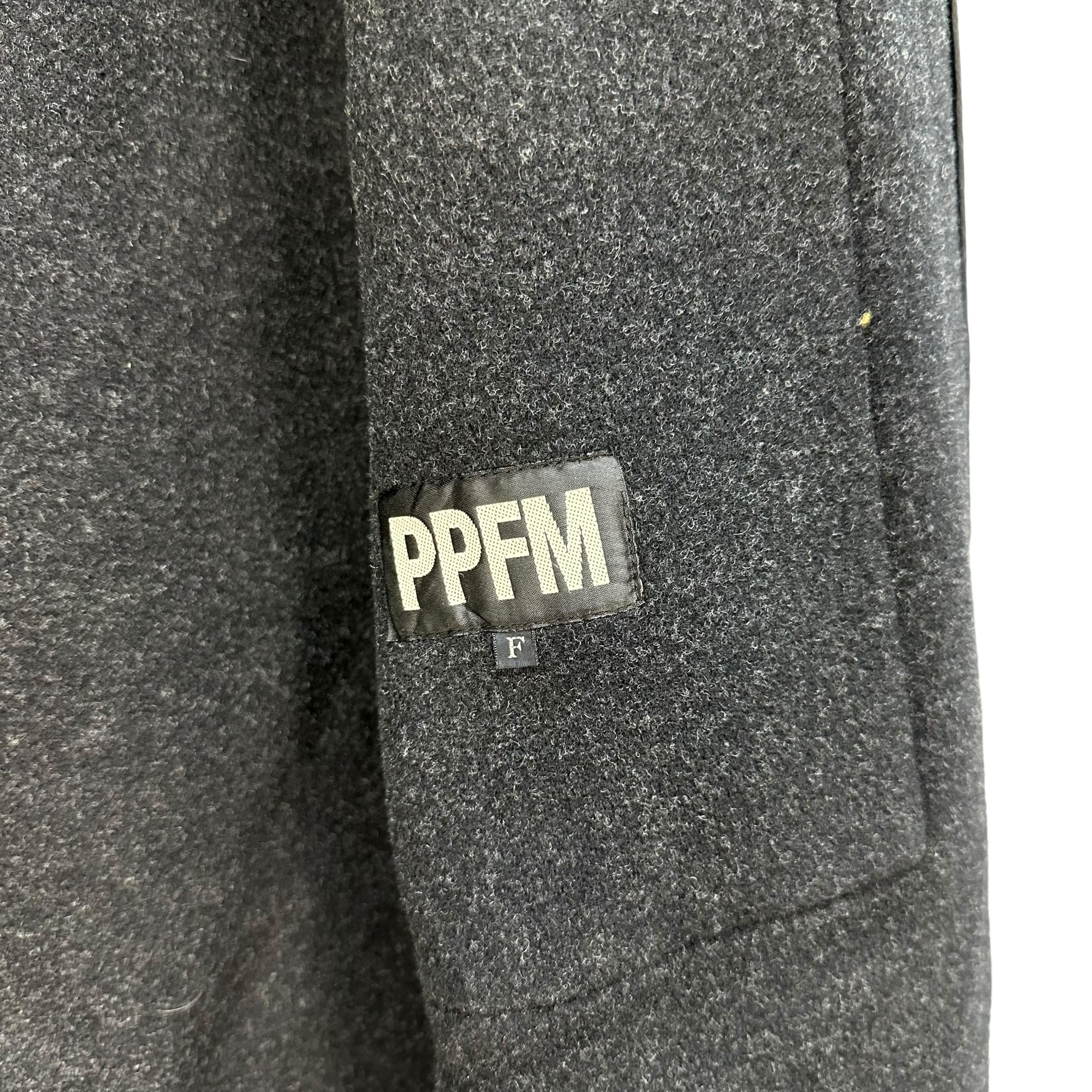 Vintage PPFM Wool Hooded Zipper Long Coat Jacket Free Size