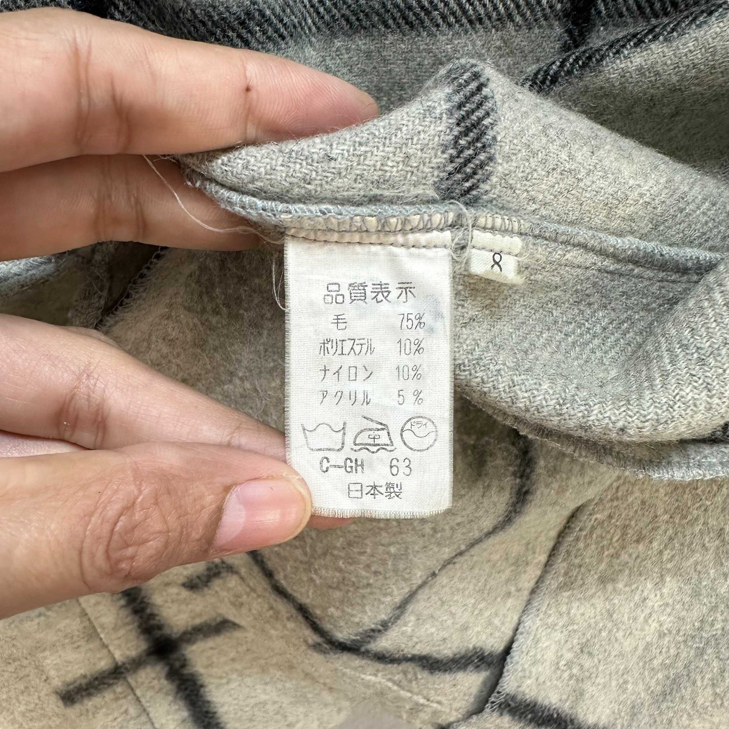 Vintage Zodiac Made in Japan Checked Wool Flannel Jacket