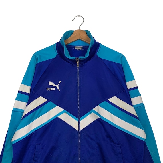 Vintage 90s PUMA X HIT UNION Track Jacket Chevron Design Back Big