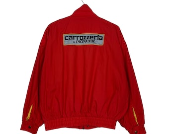 Giacca vintage anni '90 CARROZZERIA PIONEER con logo grande, colore rosso, taglia M, stile Motorsports JDM #3560-C163