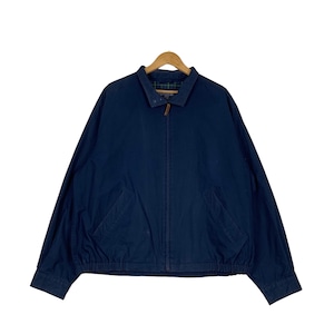Vintage LANDS’ END Blue Harrington Jacket Men&#39;s Size L Casual Outfits G9 Harrington Jacket Japanese Brand Worker Jacket #1142-C52