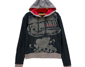 Vintage Ed Hardy by Christian Audigier Fullprint Zipper Hoodies