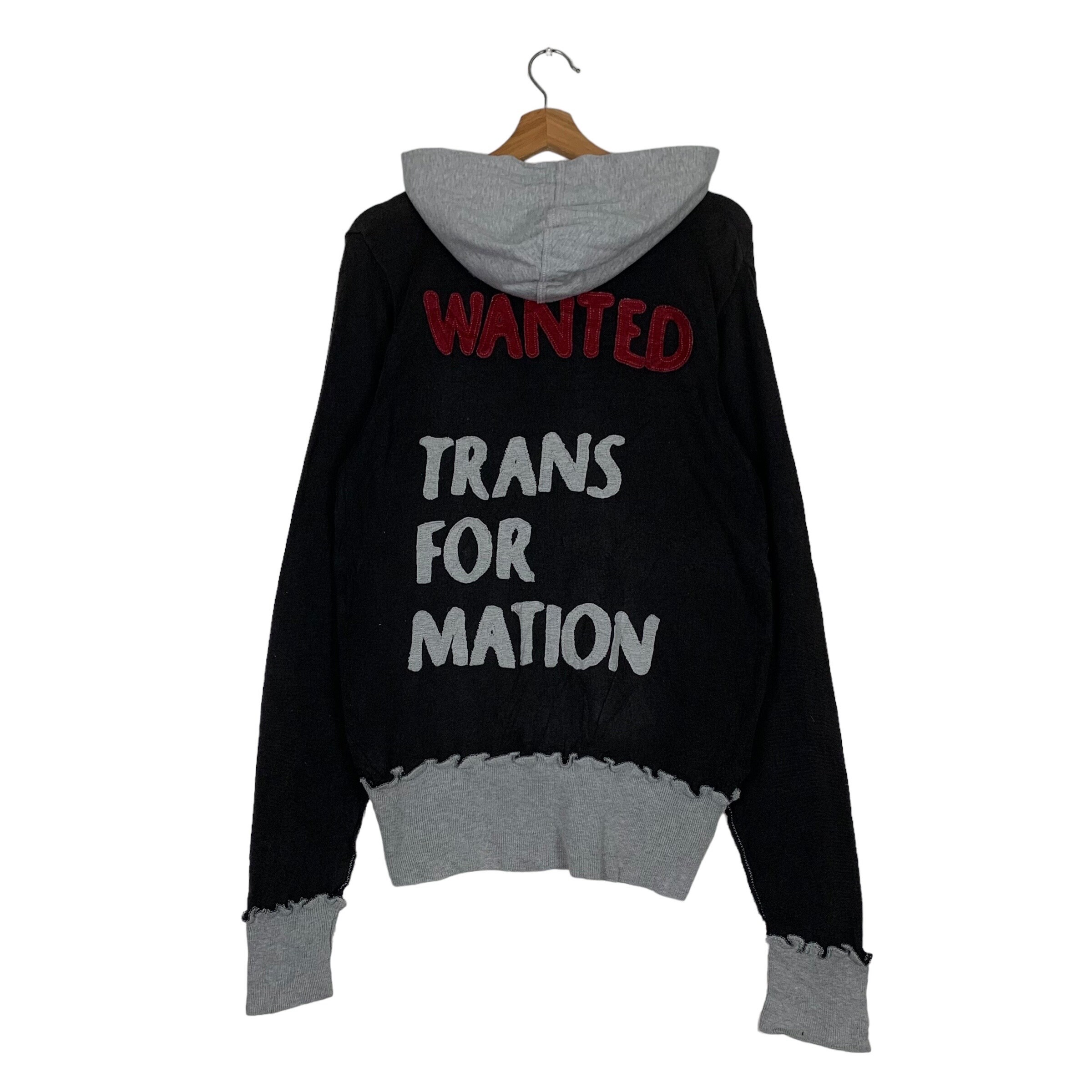 Vintage 291295 HOMME Wanted Transformation Big Logo Zipper Hoodies 