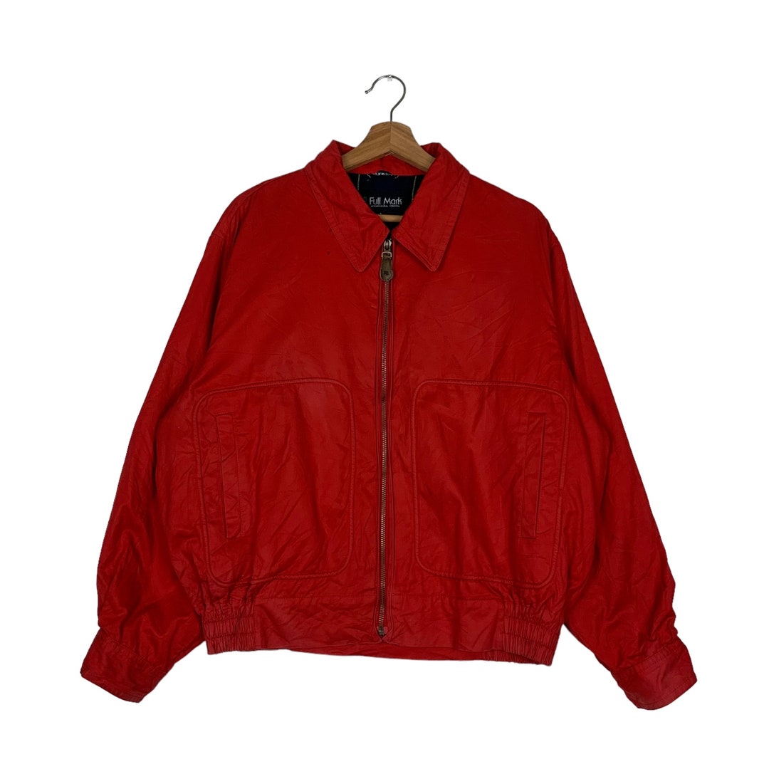 90's Vintage FULL MARK Checked Lined Red Casual Jacket Size M