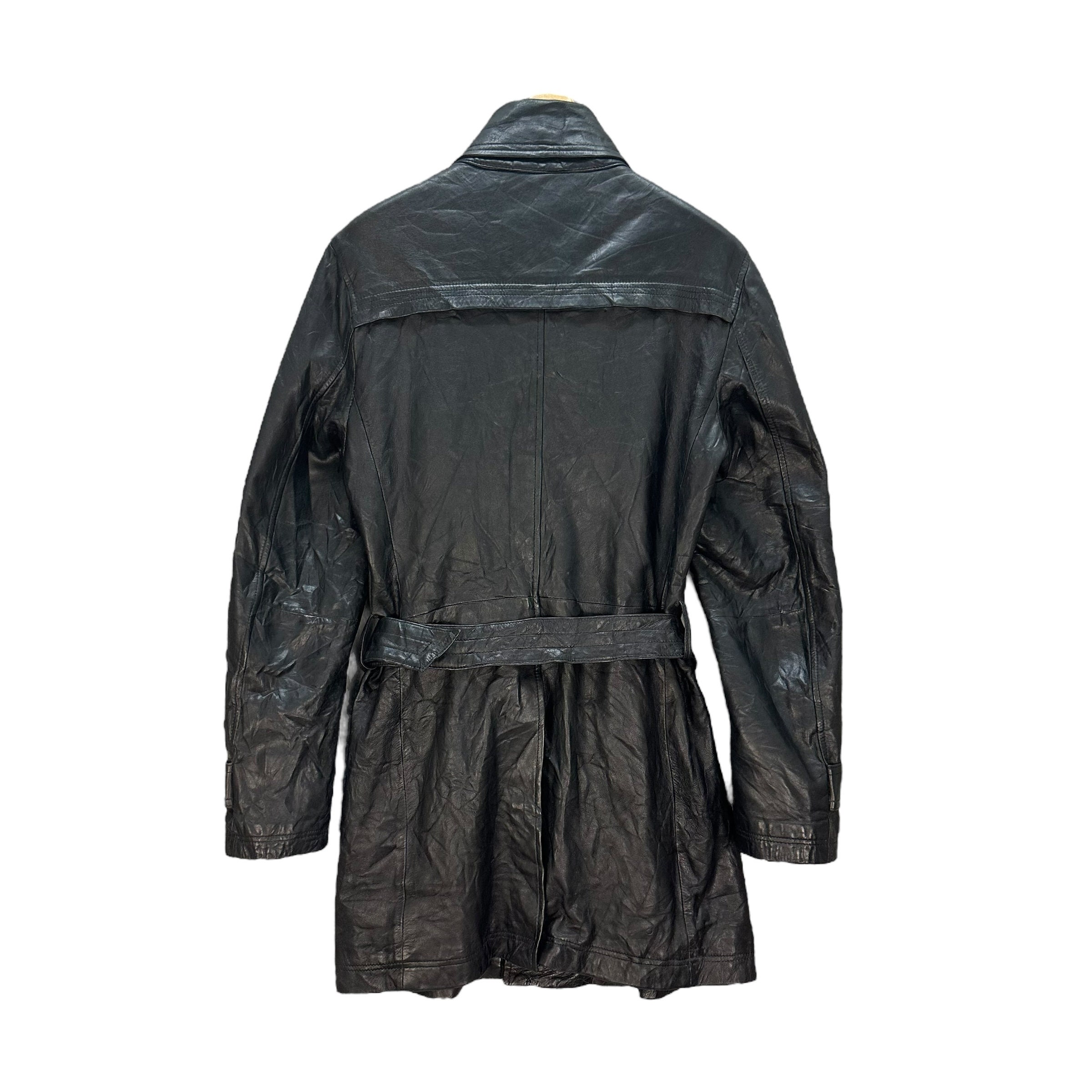 Vintage TORNADO MART Avant Garde Polyester Leather Overcoat Vintage TORNADO MART Avant Garde Polyester Leather Overcoat