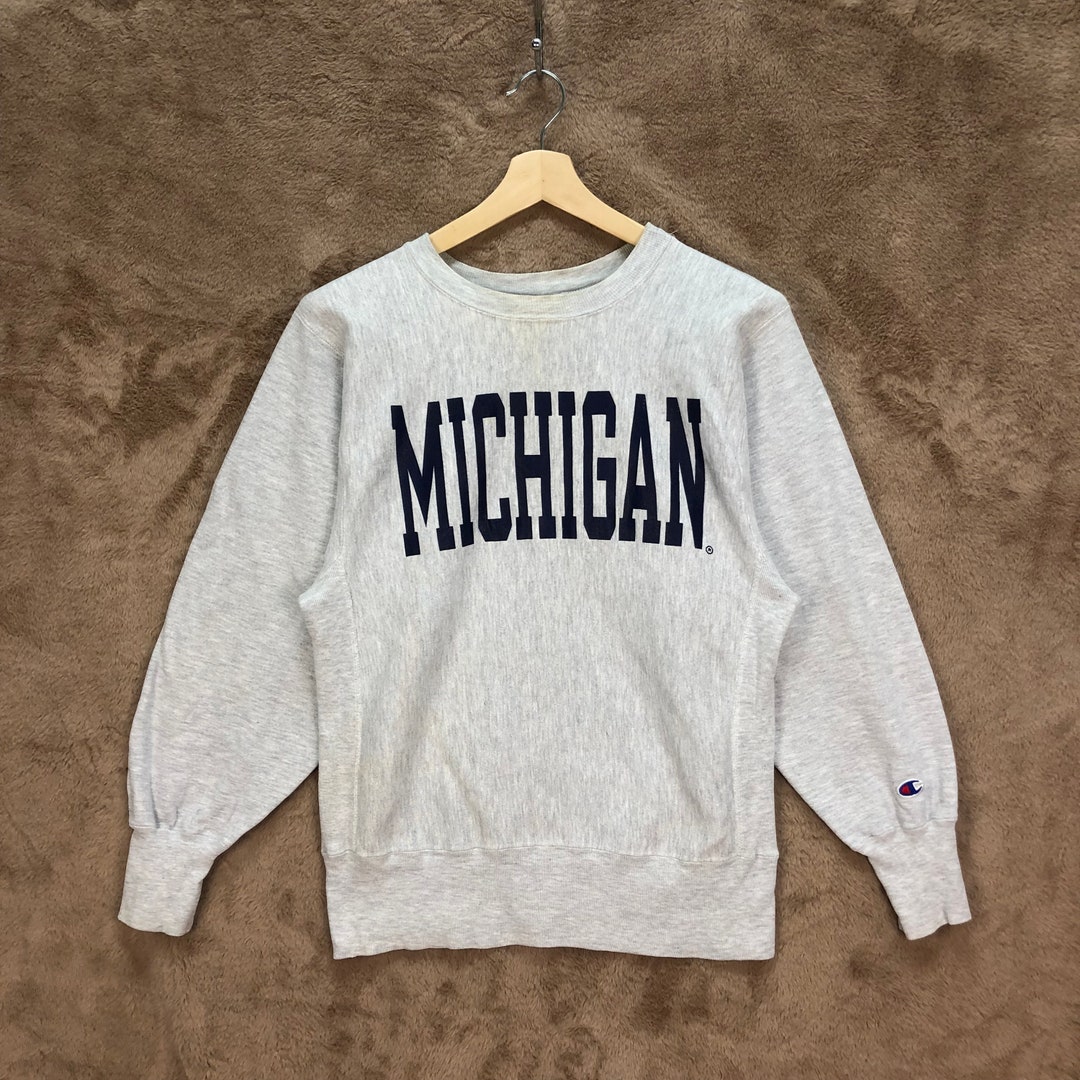 Vintage 90s Champion Reverse Weave Made in USA Michigan Spell Out