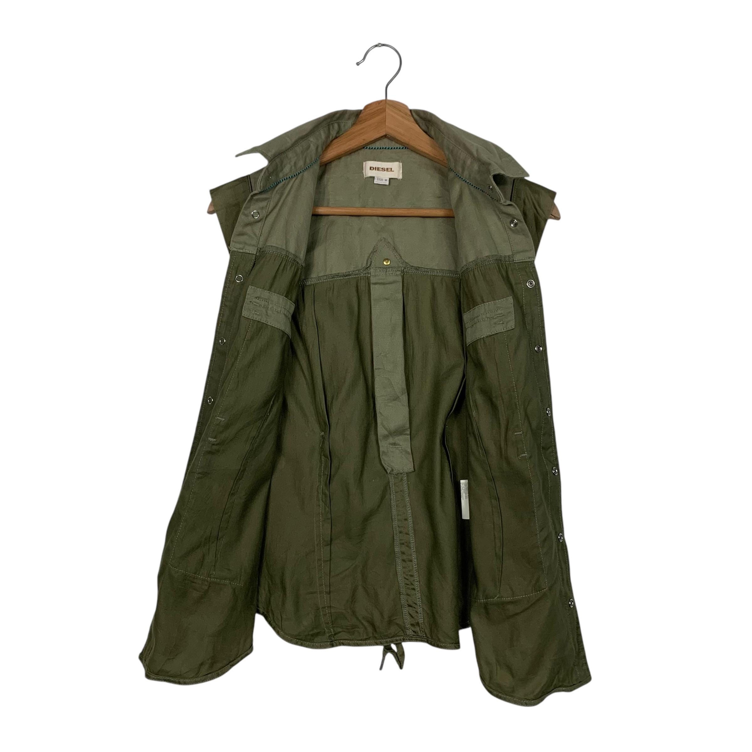 DIESEL Snap Button Green Vest Size M #1671-C74 - Etsy