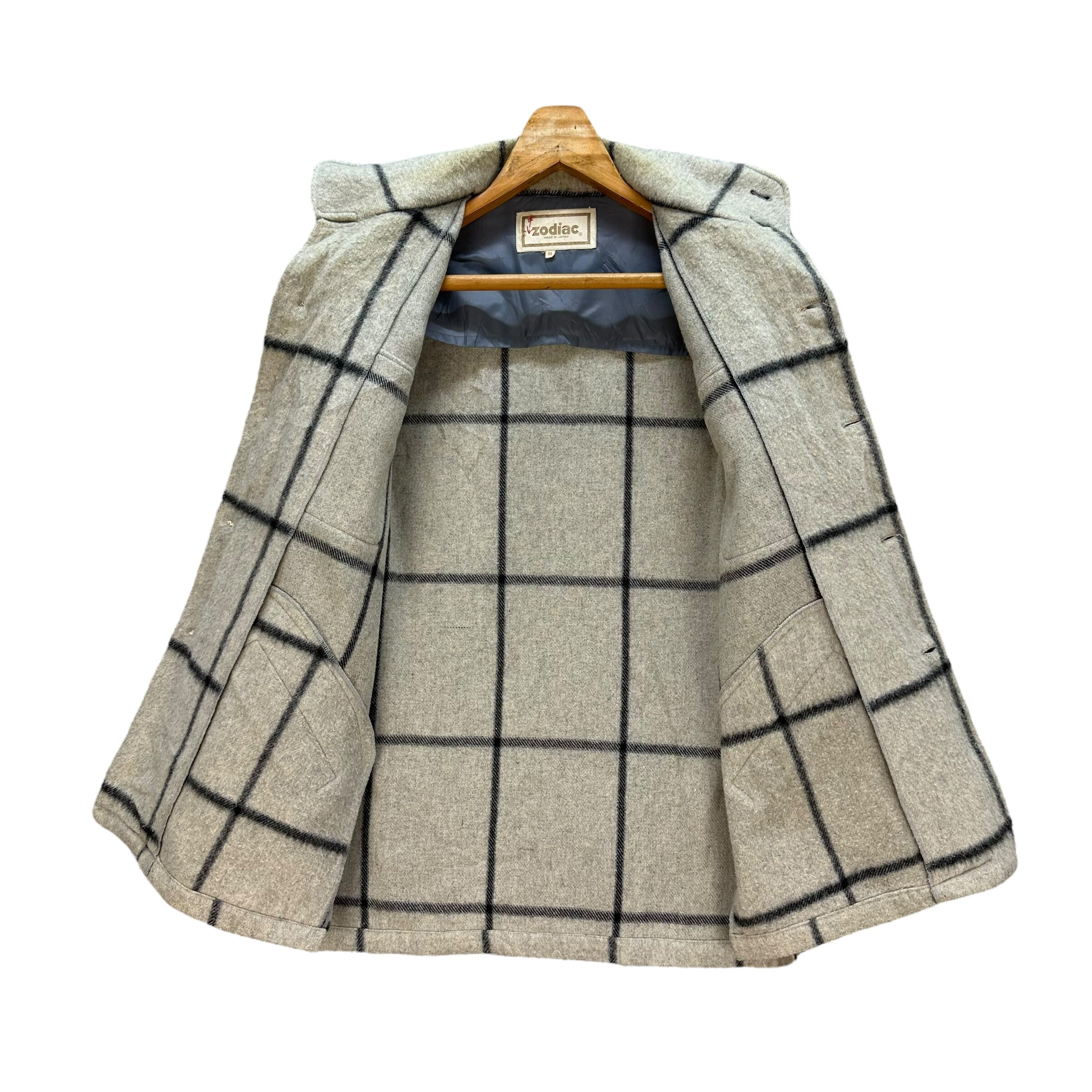 Vintage Zodiac Made in Japan Checked Wool Flannel Jacket Vintage Zodiac Made in Japan Checked Wool Flannel Jacket