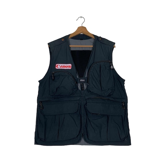 Vintage Nikon Vest Canon Patches Logo Men's Size M Casual Outfits