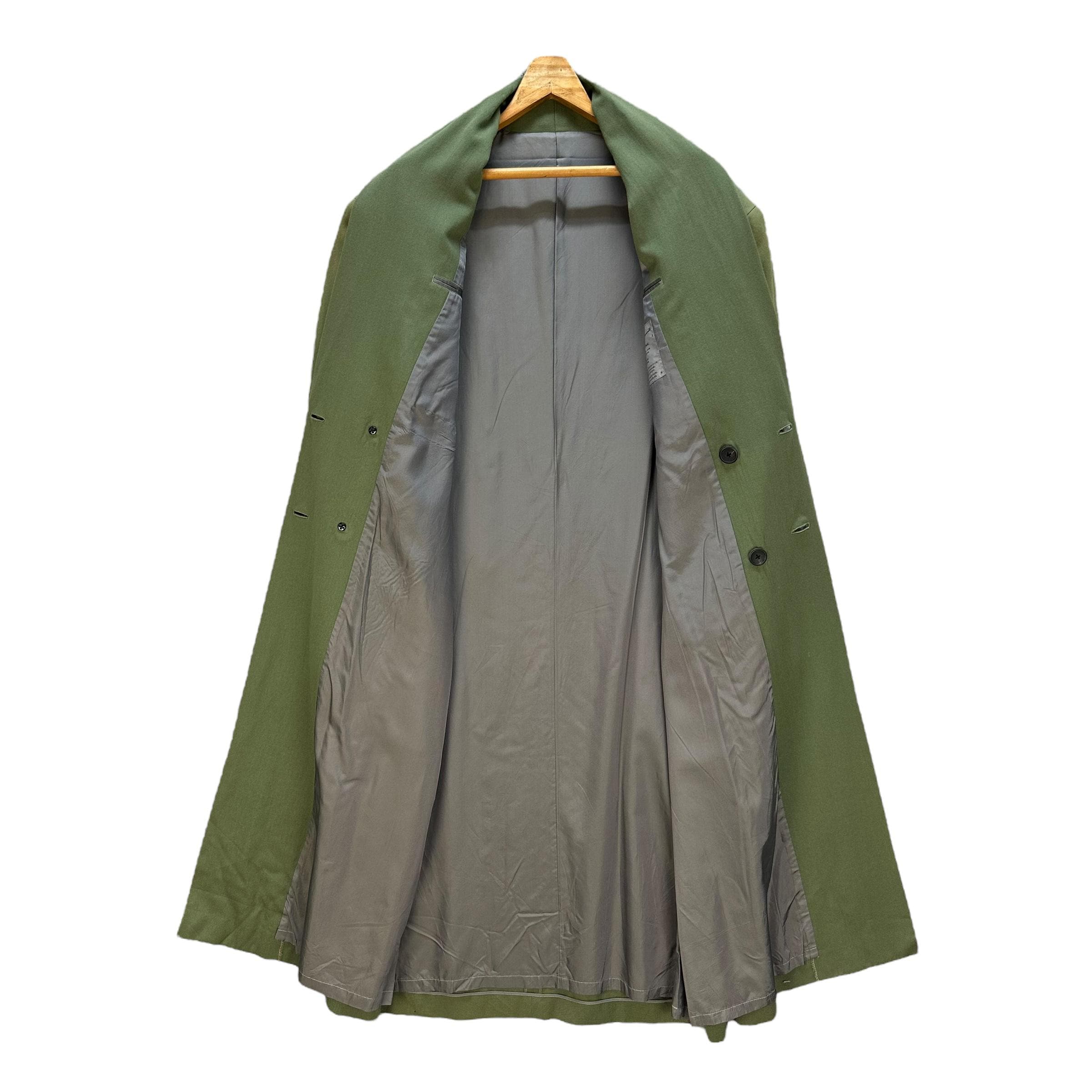 Vintage 90's YOHJI YAMAMOTO Pour Homme Wool Green Long Coat Jacket