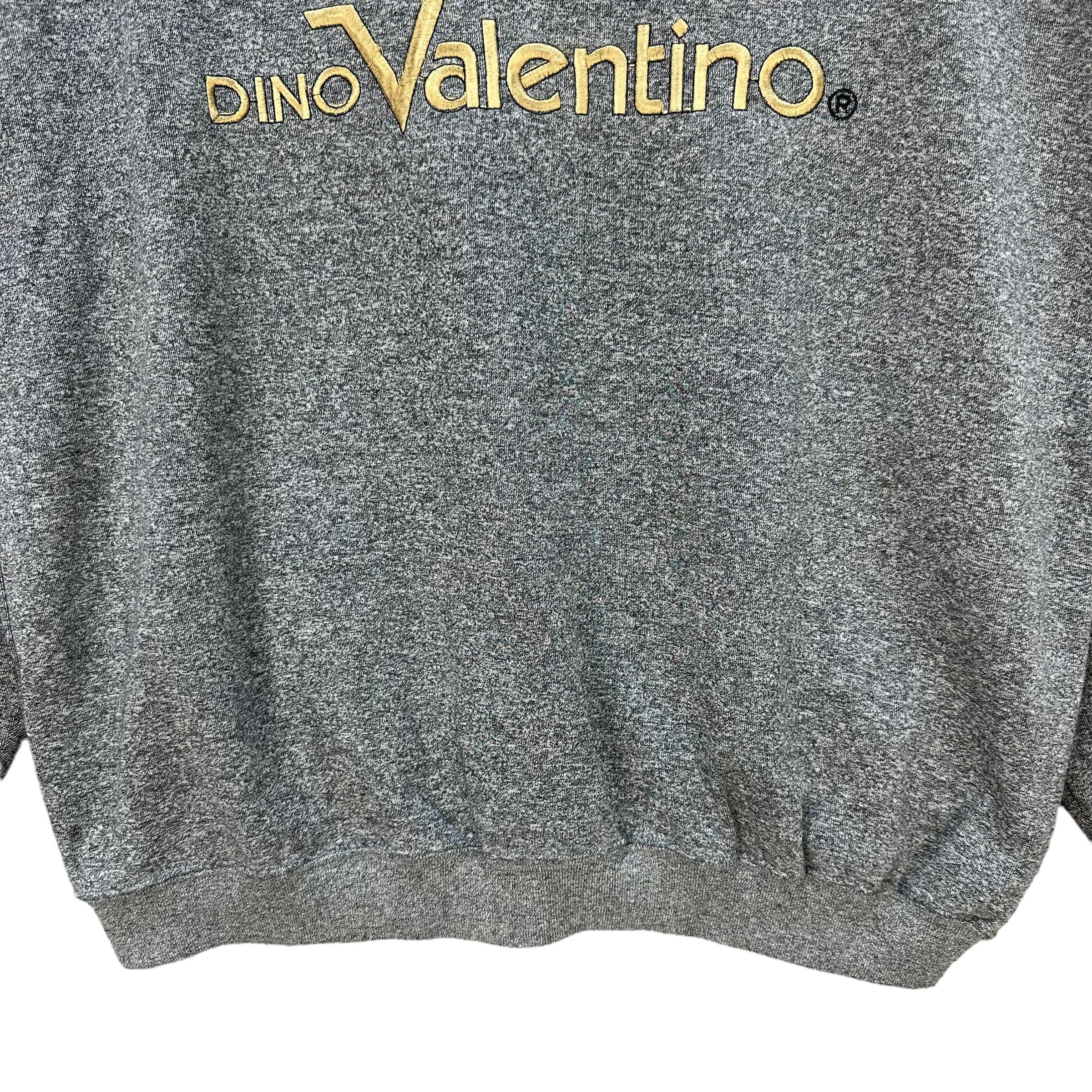 Vintage DINO VALENTINO Big Logo Crewneck Sweatshirts Size L Gray 