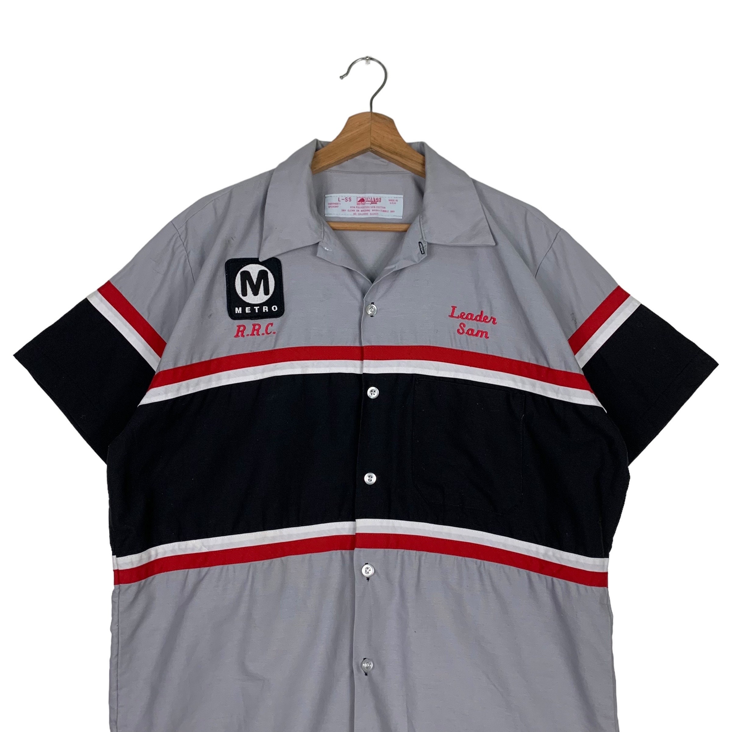 Vintage RED KAP Made in Usa Colorblock Work Shirt Size L