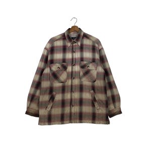 Vintage 90&#39;s TRAY-UP Shadow Plaid Work Flannel Jacket Men&#39;s Size L Checked Flannel Tartan Flannel Workers Jacket #2149-C95