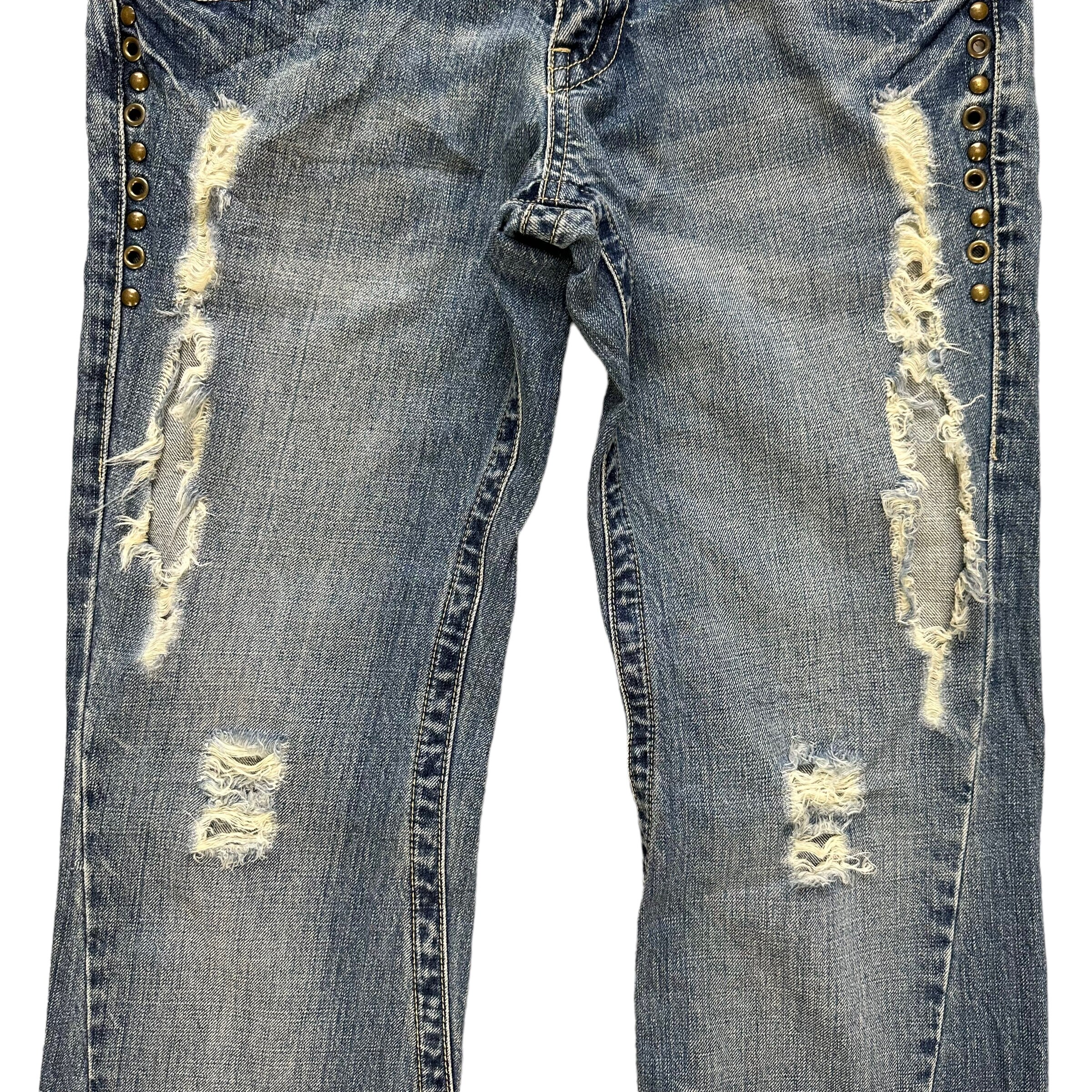 Vintage TORNADO MART JAPAN Distressed Denim Studded Twisted