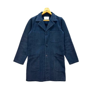 Vintage ZUCCA TRAVAIL Cotton Overcoat Jacket Size 0 XS Japanesed Americana Designer Issey Miyake Long Coat #8365-006