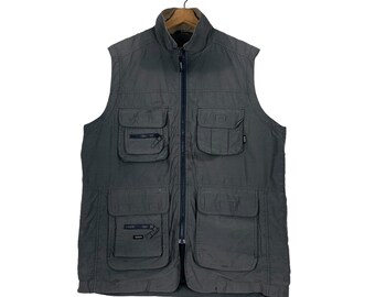 Vintage ZIPPO Sun Faded Multipocket Vest Size L Utility Vest Work Vest #0914-C41