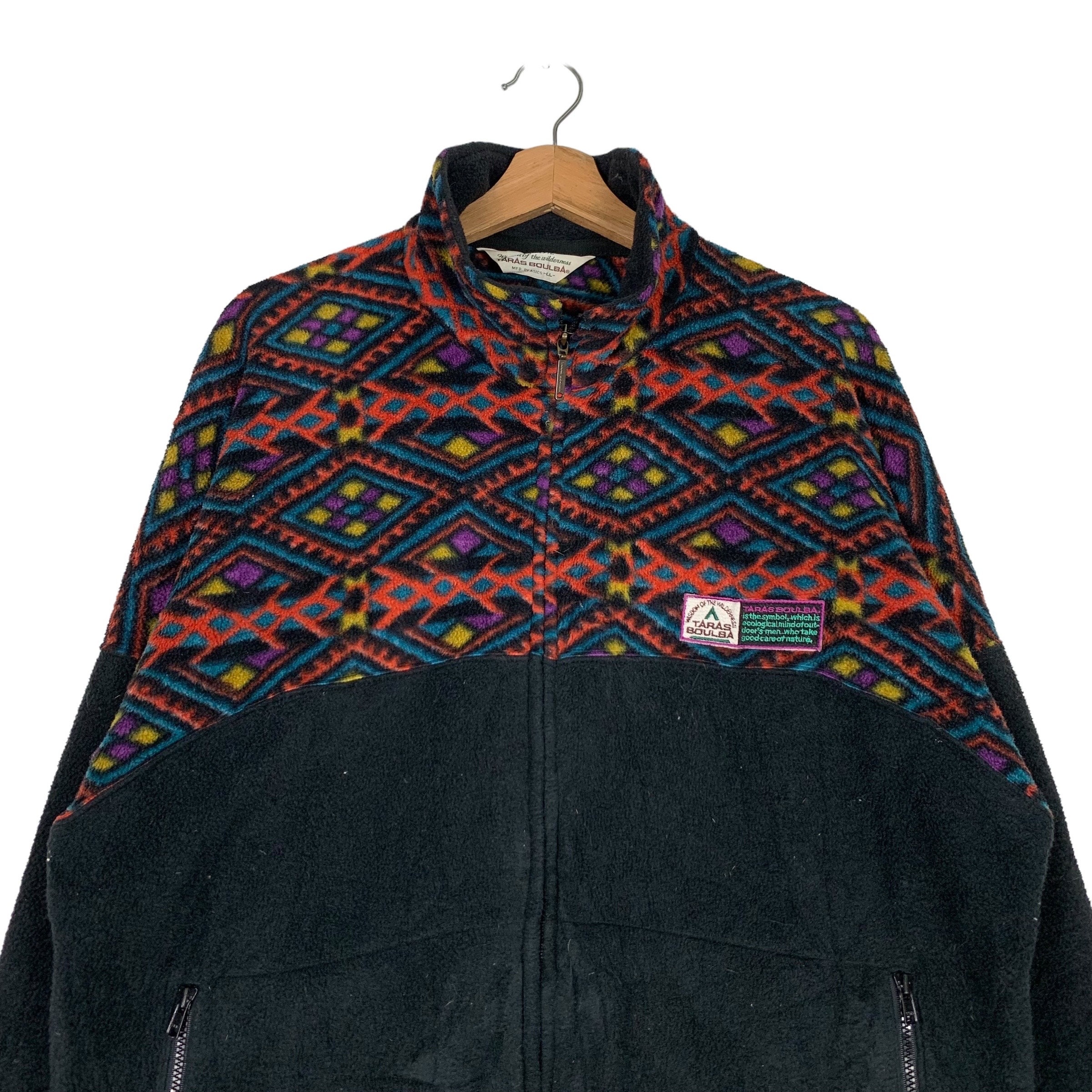 Vintage TARAS BOULBA Made in Japan Polartec Motif Design Fleece 