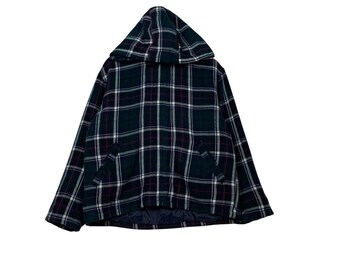 Y2K Vintage ZIPPO Green Checked Zipper Hoodie Jacket Size L Work Worker Workwear Jacket #2262-C100