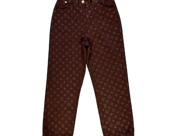 RARE Vintage 90's Louis Vuitton Malletier A Paris Monogram Trousers / Casual Pant W29 Luxury Fashion #A33-0755