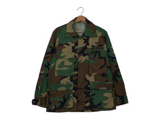 Vintage 90's U.S ARMY Green Camo Combat Jacket Size S Military Field Jacket #2591-C117