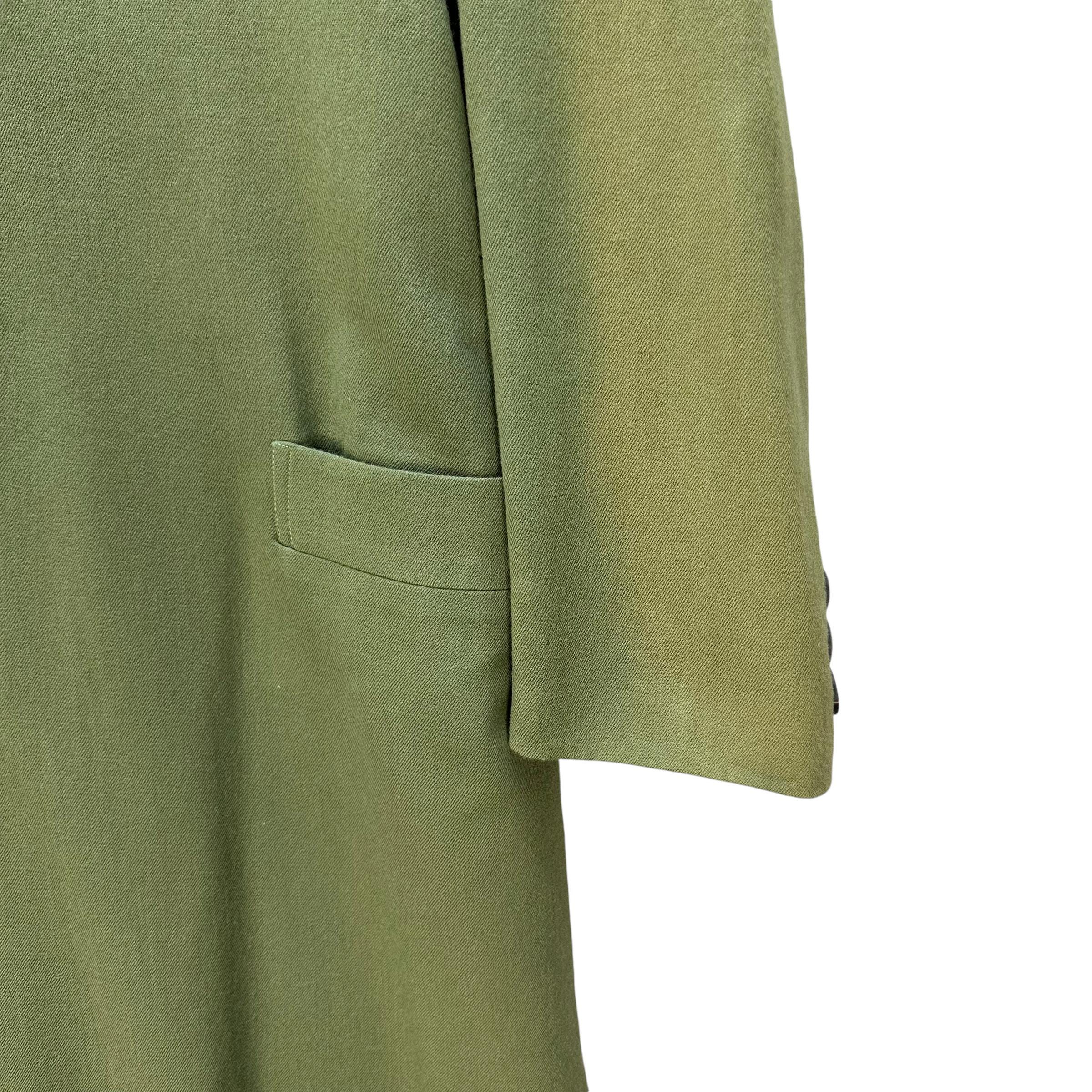 Vintage 90's YOHJI YAMAMOTO Pour Homme Wool Green Long Coat Jacket