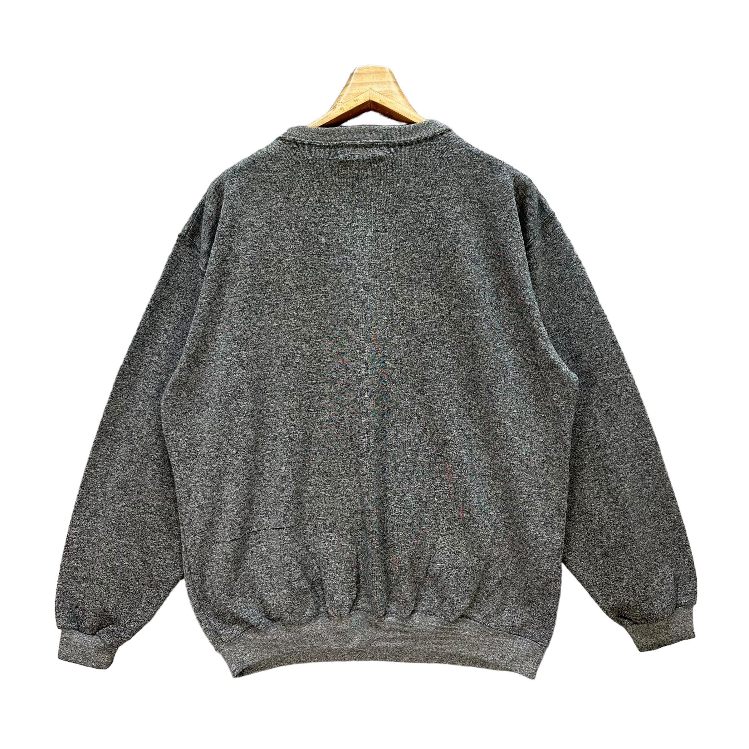 Vintage DINO VALENTINO Big Logo Crewneck Sweatshirts Size L Gray 