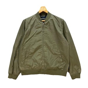Vintage Gap Olive Green Bomber Jacket Size L Men's Green Bomber Jacket Casual Jacket #A2-0039
