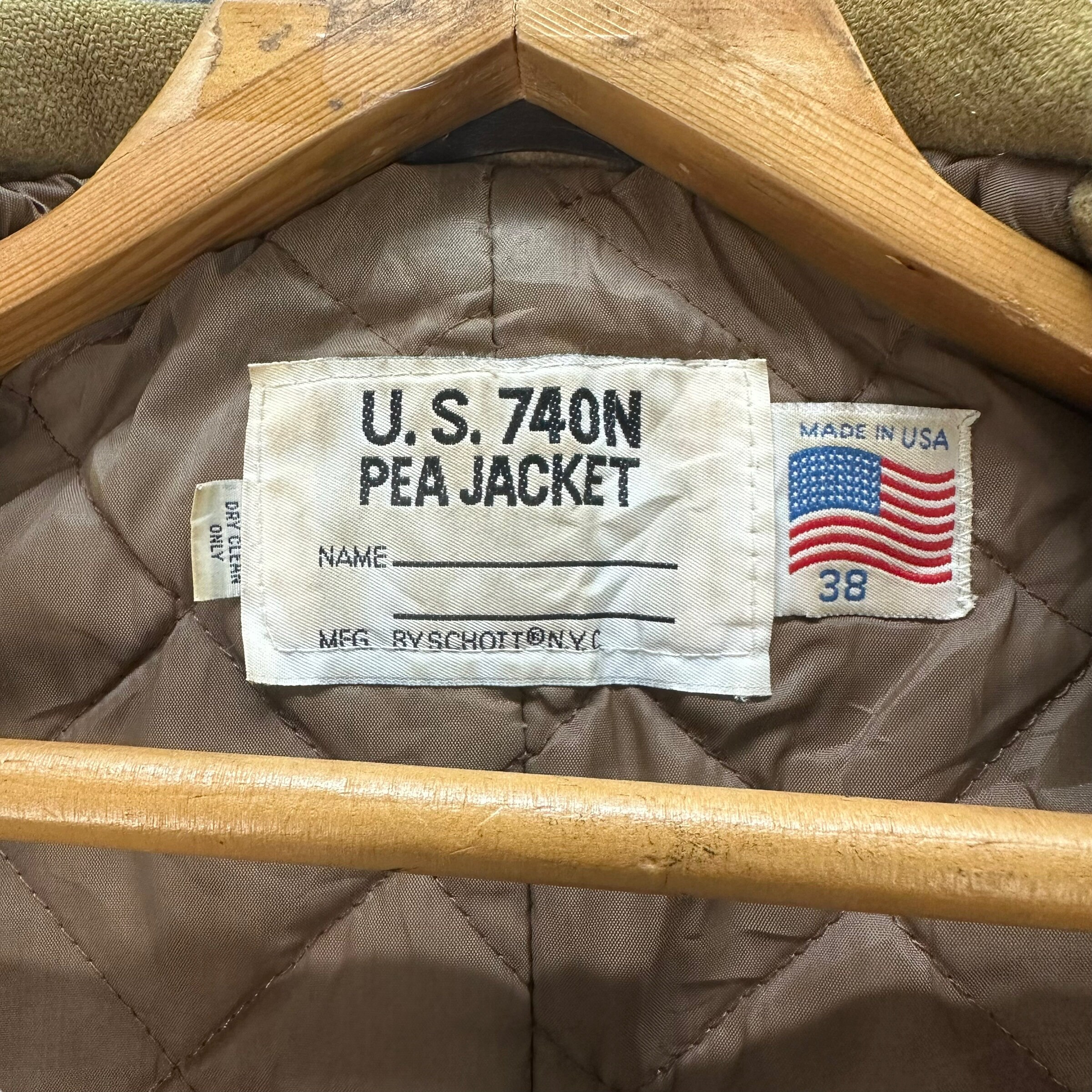 Vintage SCHOTT NYC Made in USA U.S. 740N Pea Jacket Size 38