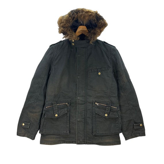 Vintage PPFM Sun Faded Fur Hoodie Jacket / Parka … - image 1