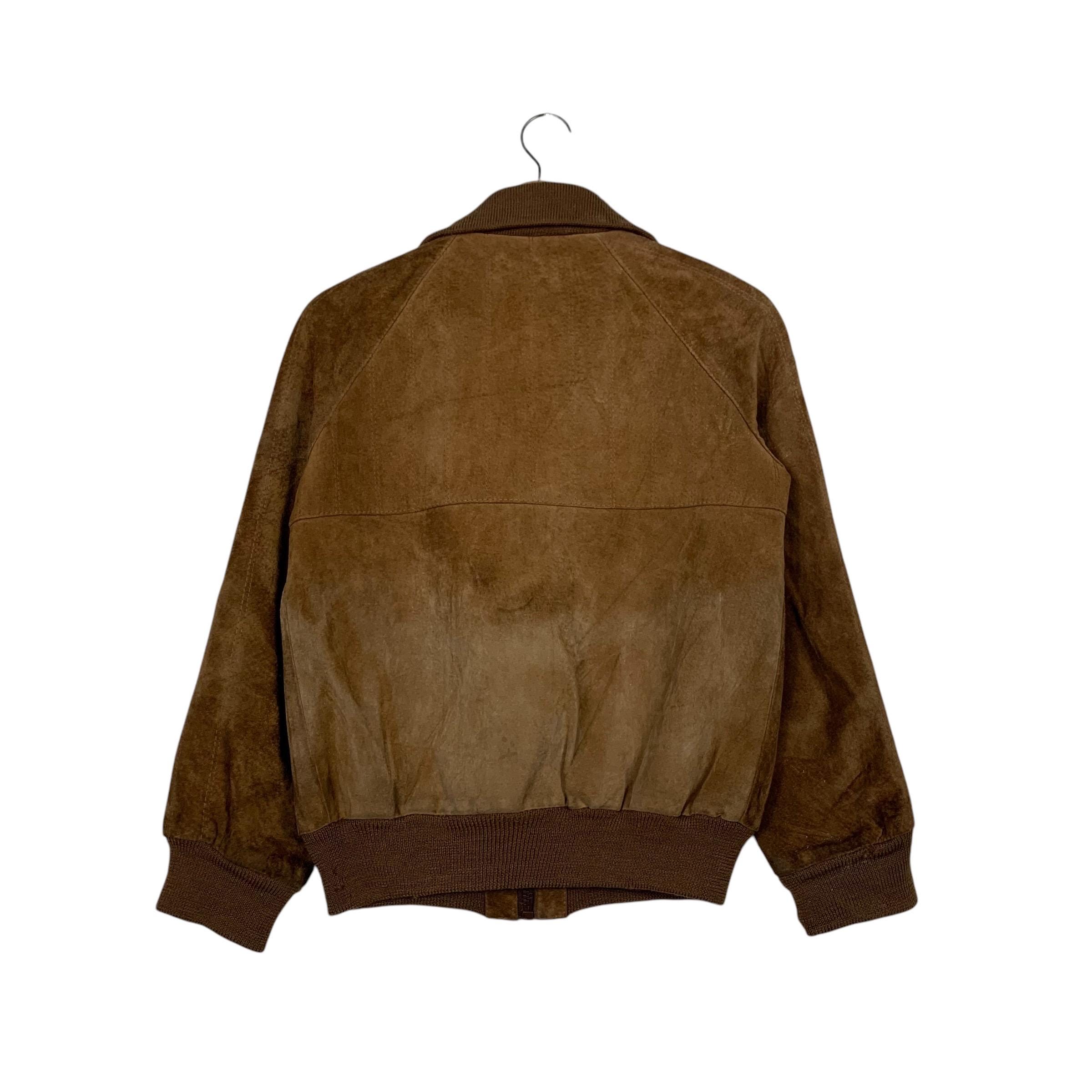 Vintage 80's Suede Leather Jacket Riri Zip Size 36 Very Rare #2409