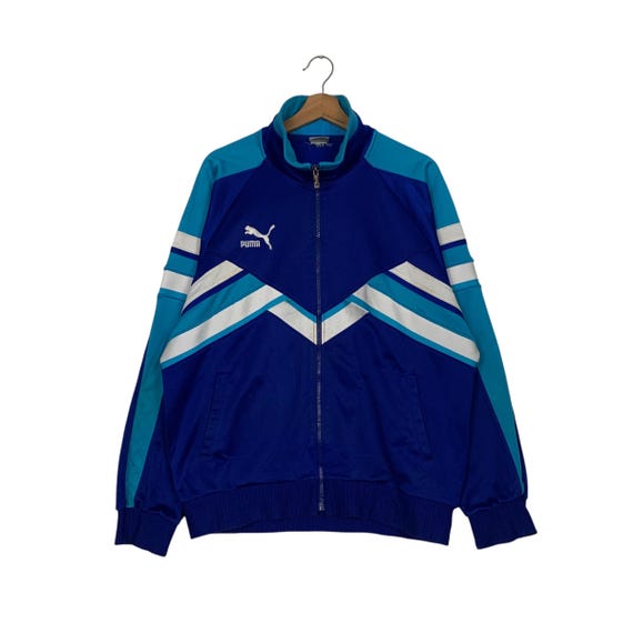 Vintage 90s PUMA X HIT UNION Track Jacket Chevron Design Back Big
