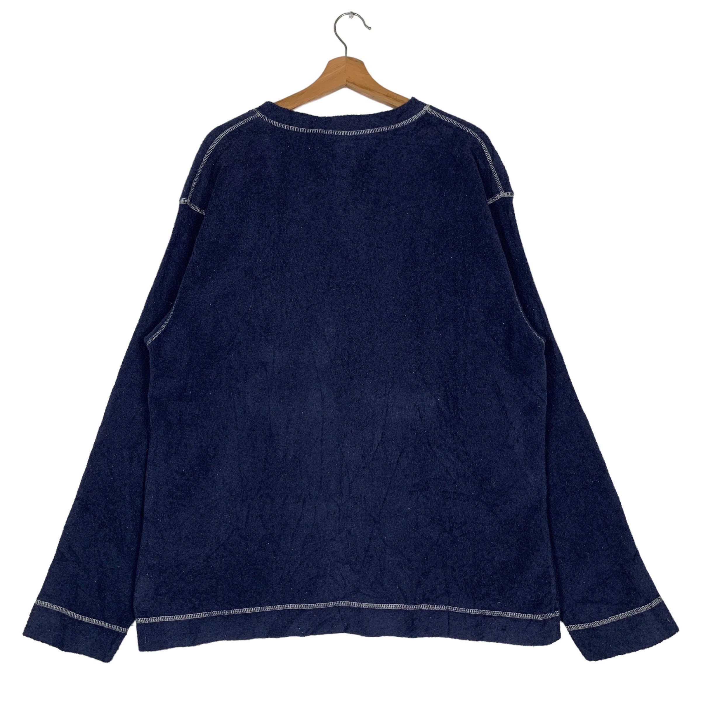 Vintage 90's STUSSY Made in OZ Embroidery Logo V Neck Fleece Vintage 90's STUSSY Made in OZ Embroidery Logo V Neck Fleece