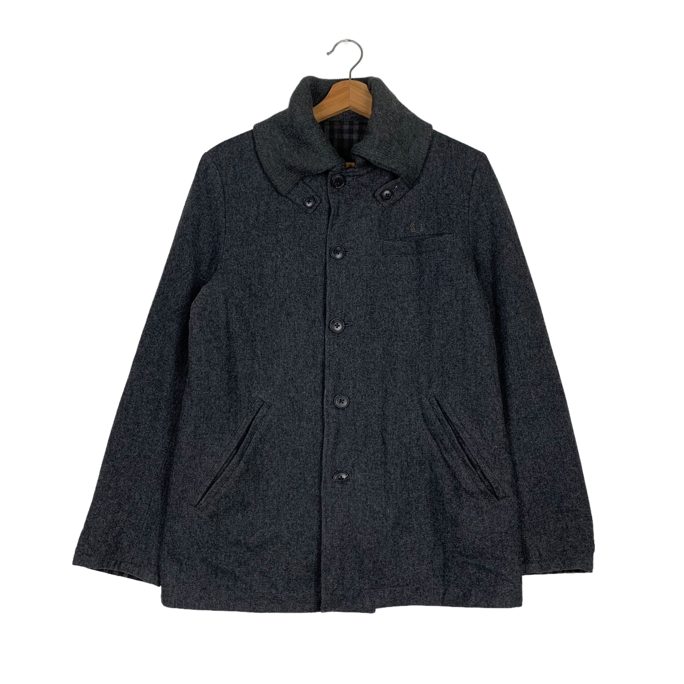 Vintage FRED PERRY Reversible Checked Wool Casual Jacket