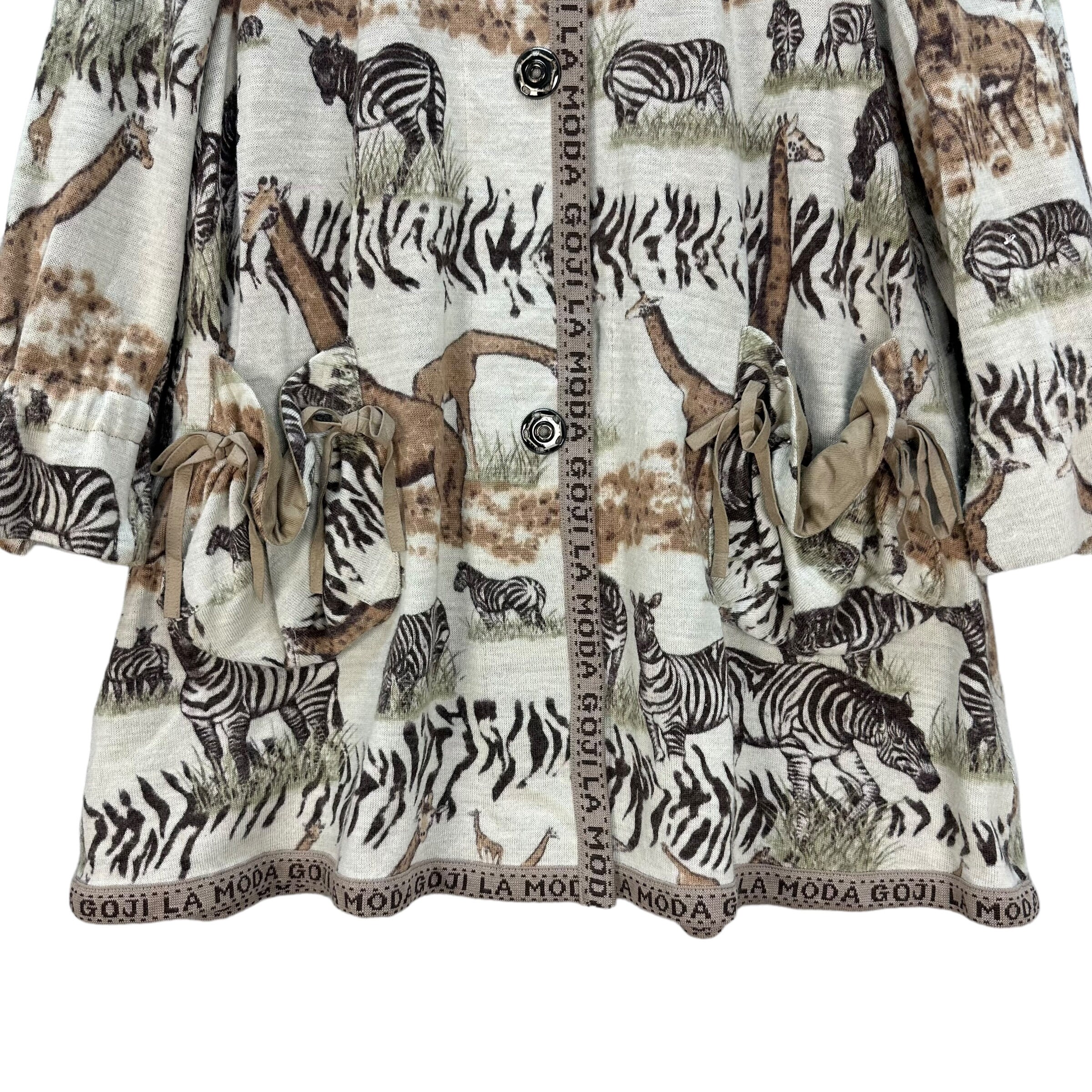 90s animal pattern tailored jacket 日本製 Vintage GOJI LA MODA Made in Japan Animal Fullprint Overprint Long