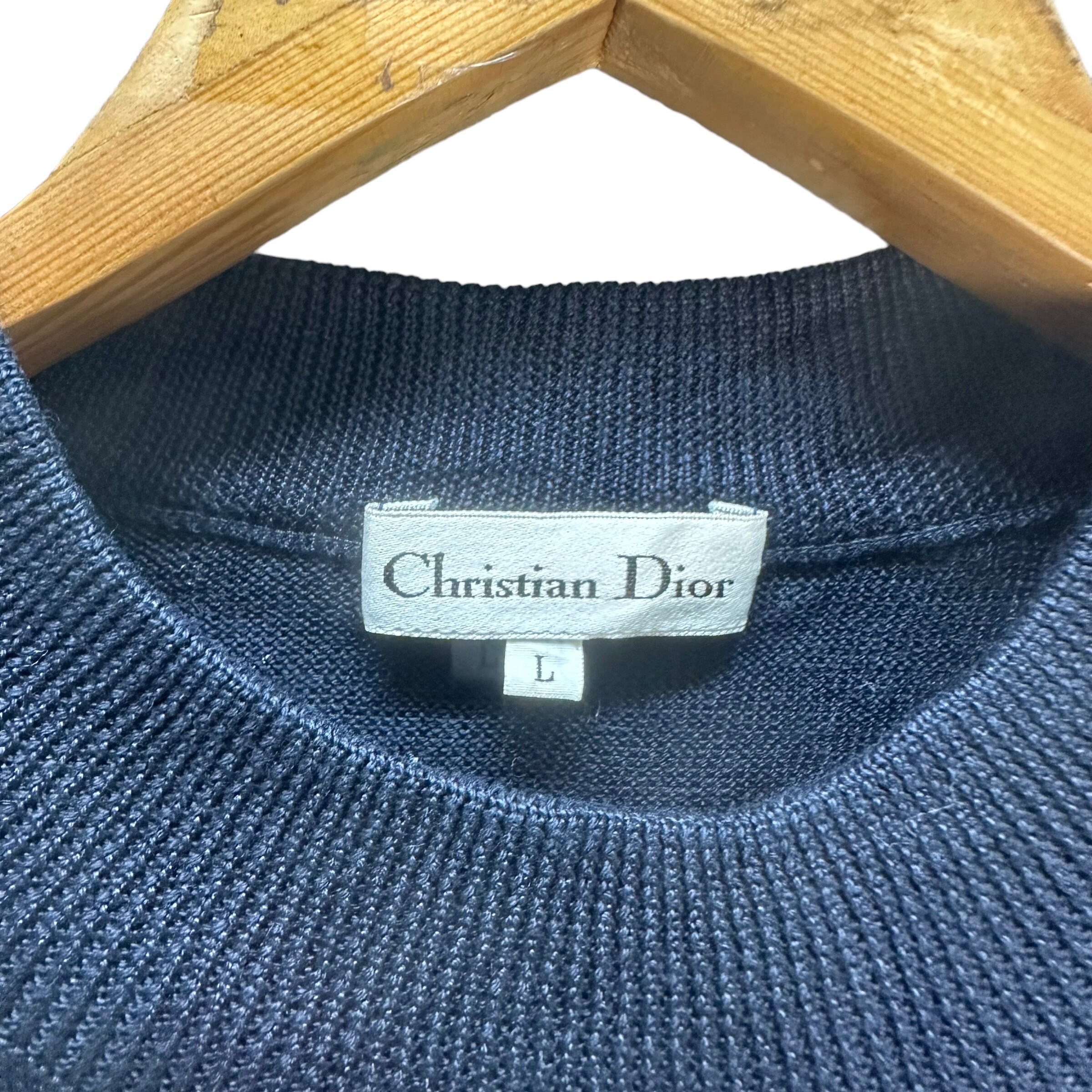 トップス Christian Dior/embroidery logo knit Vintage CHRISTIAN DIOR Embroidery Logo Short Sleeve Knitted