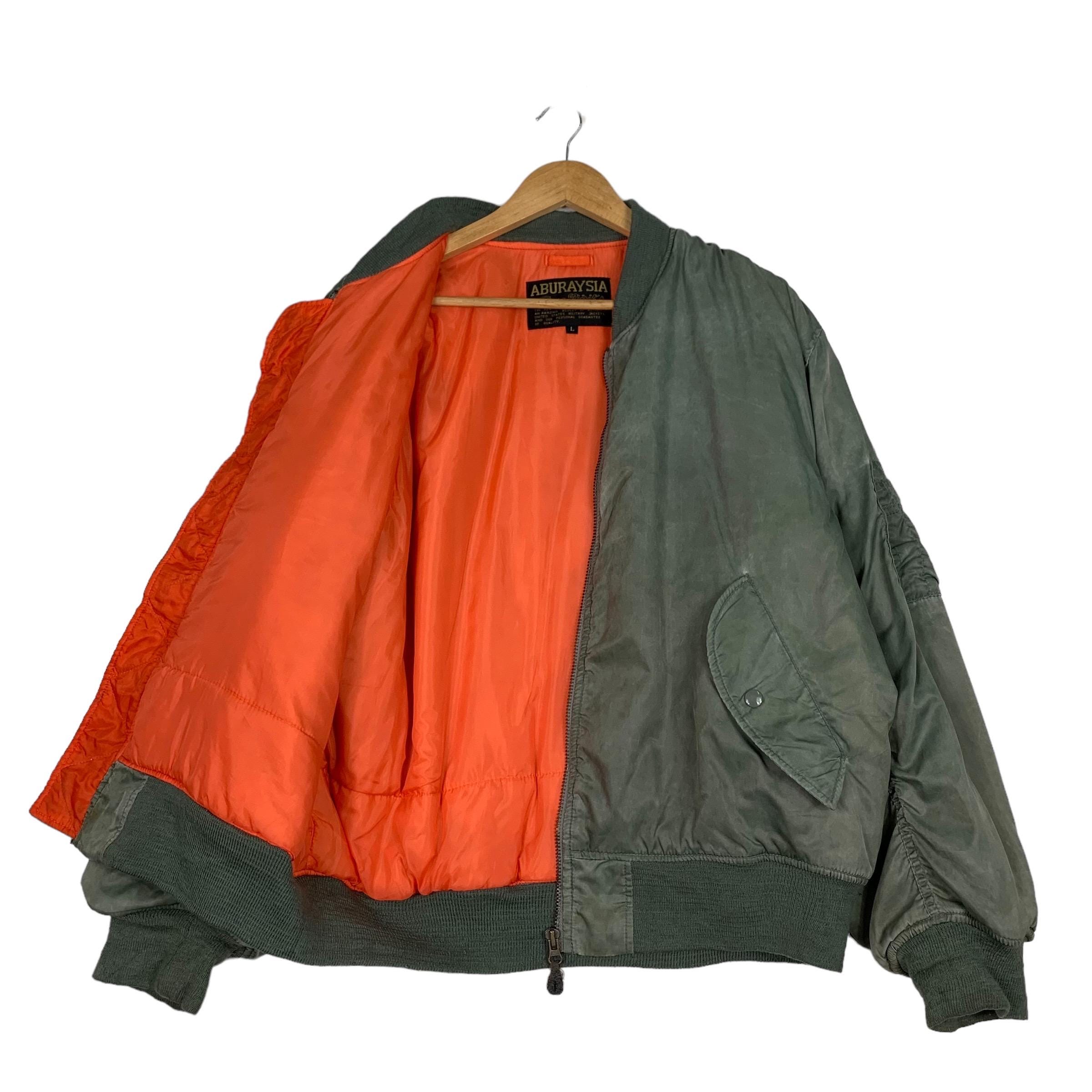 週間売れ筋 Vintage ABURAYSIA Ma1 L Size Men's Jacket Bomber Green ジャケット・アウター