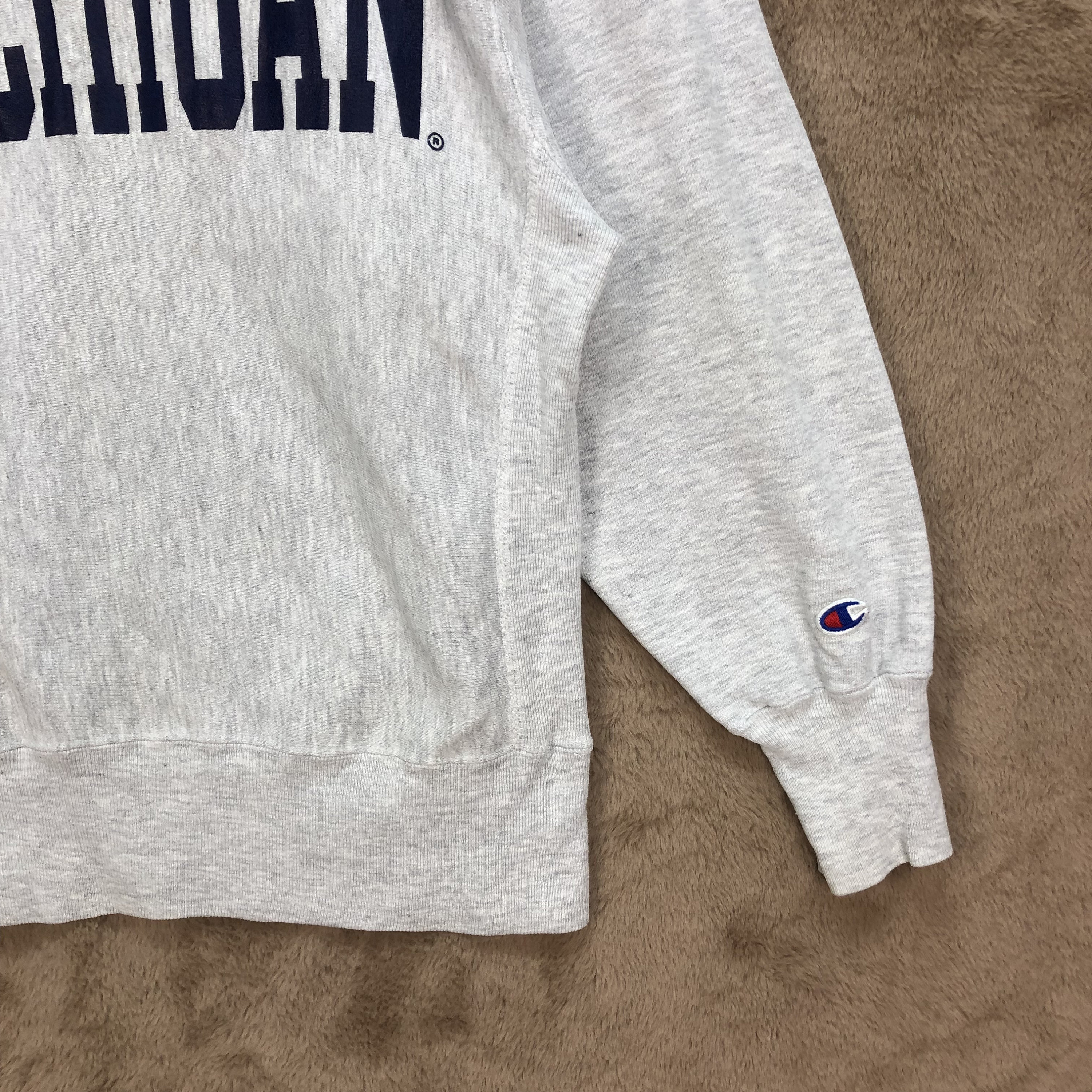 Vintage 90s Champion Reverse Weave Made in USA Michigan Spell Out