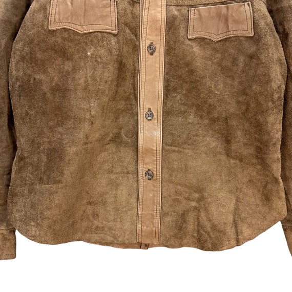 Vintage a ROBERT LEWIS idea Suede Leather Button … - image 3