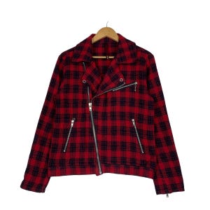 Vintage 90s Maceye Red Shadow Tartan Plaids Japan Fashion 