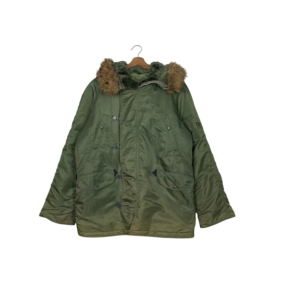 Vintage ALPHA INDUSTRIES N3B Parka Jacket Size M Fur Hoodie Jacket