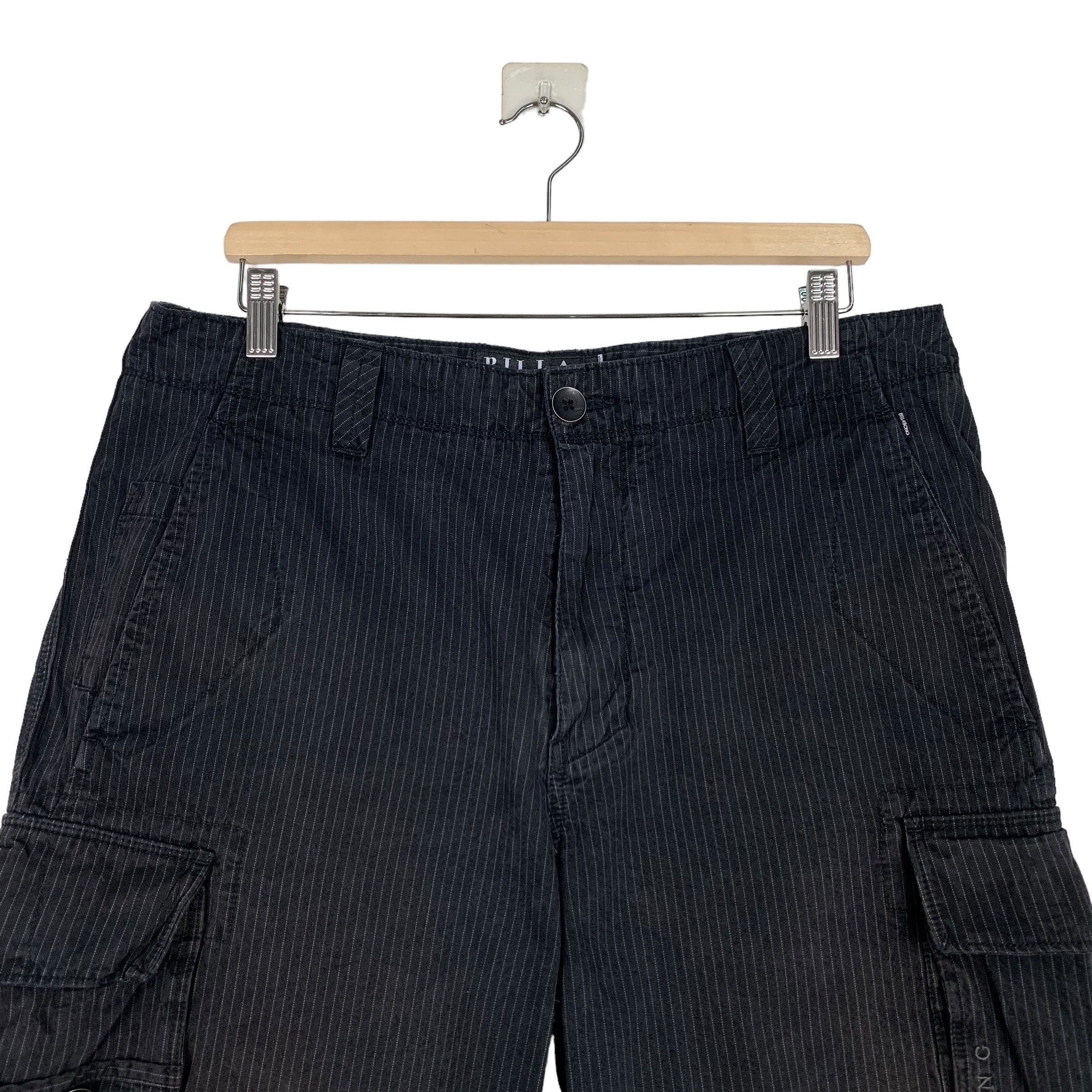 Vintage BILLABONG Striped 6 Pocket Cargo Shorts Pant Size 34