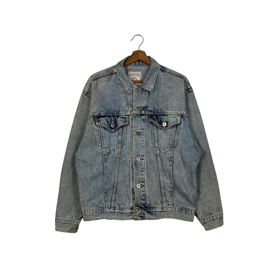 Vintage 80's AMERICAN'S FINEST JEANS Stone Wash Denim Jacket Men's