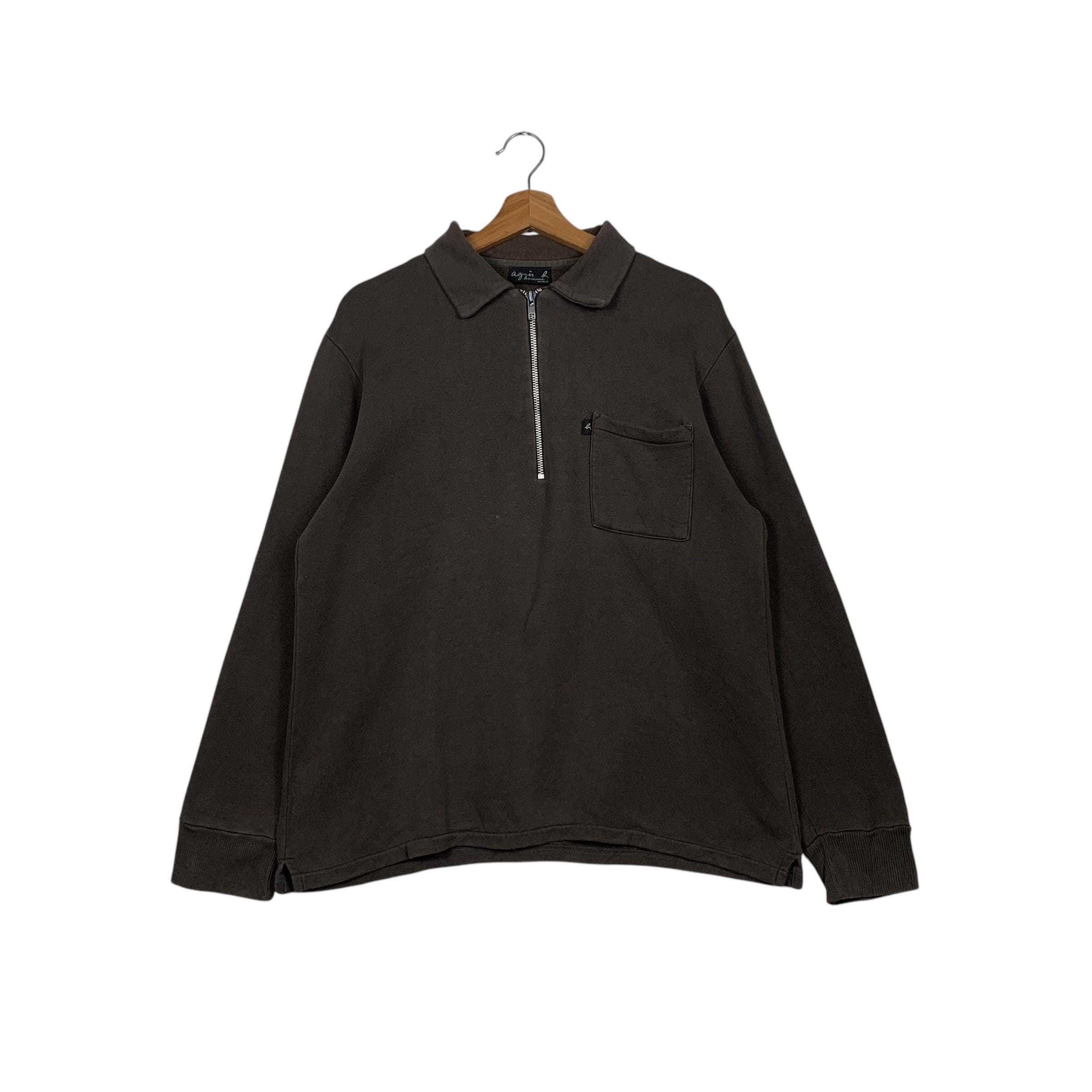 agnès b. HOMME zip sweat blouson Black AGNES B.HOMME black sweat