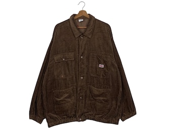 Vintage BIG MAC Cordjacke mit vier Taschen Herren Größe L Arbeit Arbeiter Chorejacke Braun Cordjacke Casual Outfits #1865-C81