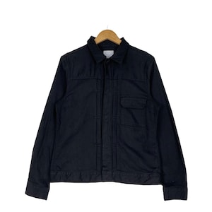 Giacca casual nera semplice del marchio giapponese VICITM & CO, taglia L, con bottoni automatici, giacca da lavoro, giacca da lavoro, giacca da lavoro #0958-C42