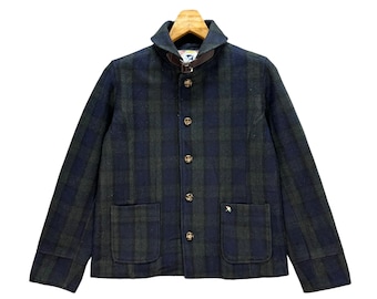Vintage Arnold Palmer Timeless Tartan Checked Plaid Wool Coat Jacket Size 3 Japanese Designer Brand Casual Jacket #A25-0561