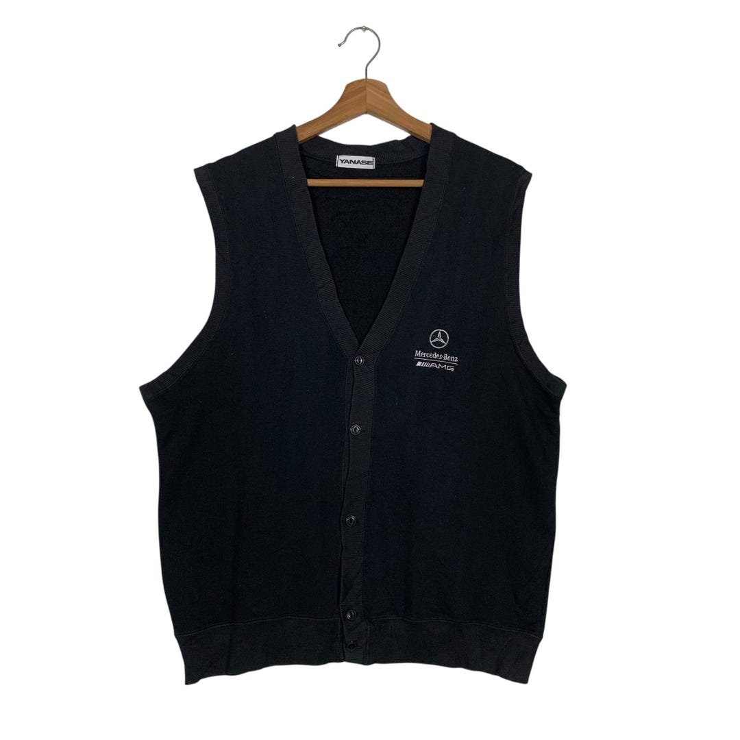 MERCEDES BENZ AMG Sleeveless Cardigan Button Vest Size M #3568