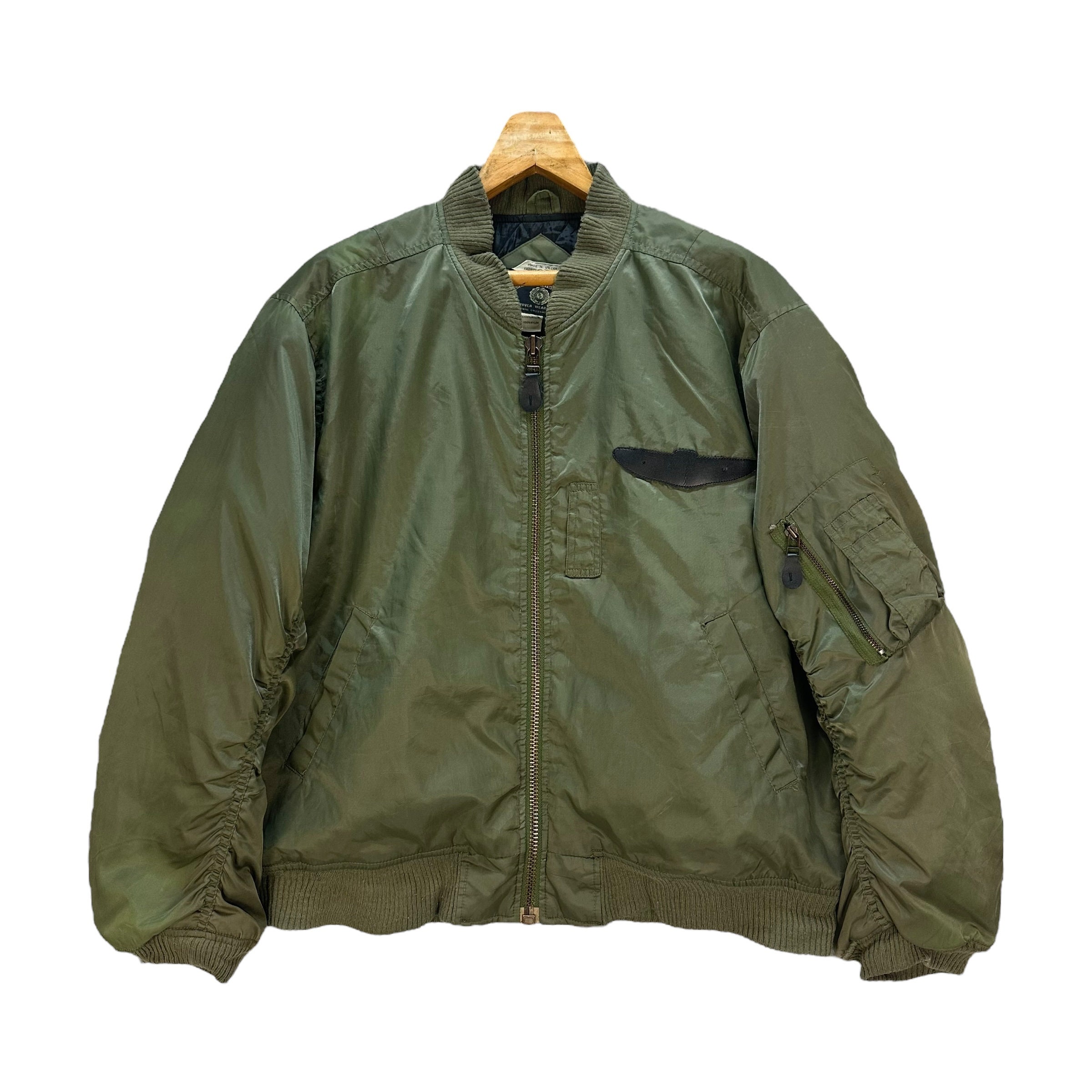 Vintage BACK FIRE USA Embroidery Big Logo Ma-1 Bomber Jacket
